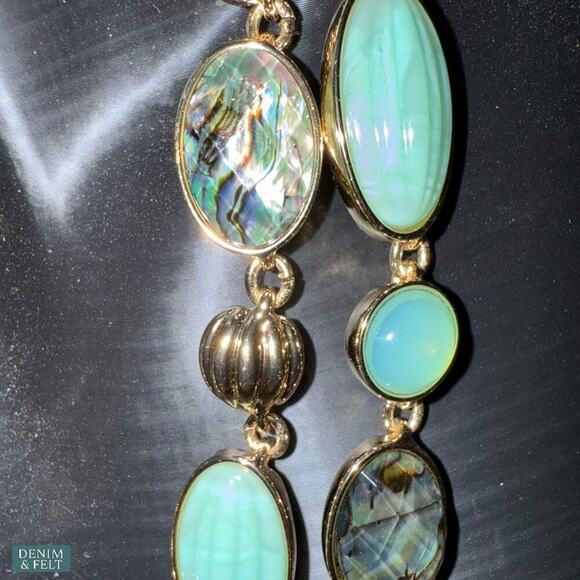 Anne Klein Gold-Tone Mixed Stone Layered Collar Necklace 16” + 3” Extender NEW - Picture 4 of 16